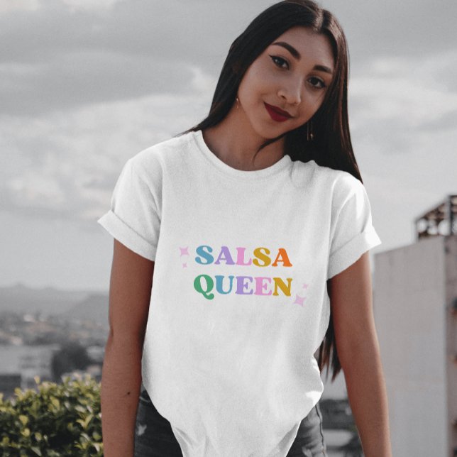 T-shirt salsa danse reine latin moderne blanc simple (Créateur téléchargé)