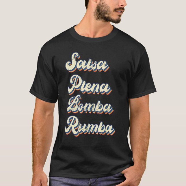 T-shirt Salsa Danser Salsa Plena Bomba Rumba Danser Enseig (Devant)