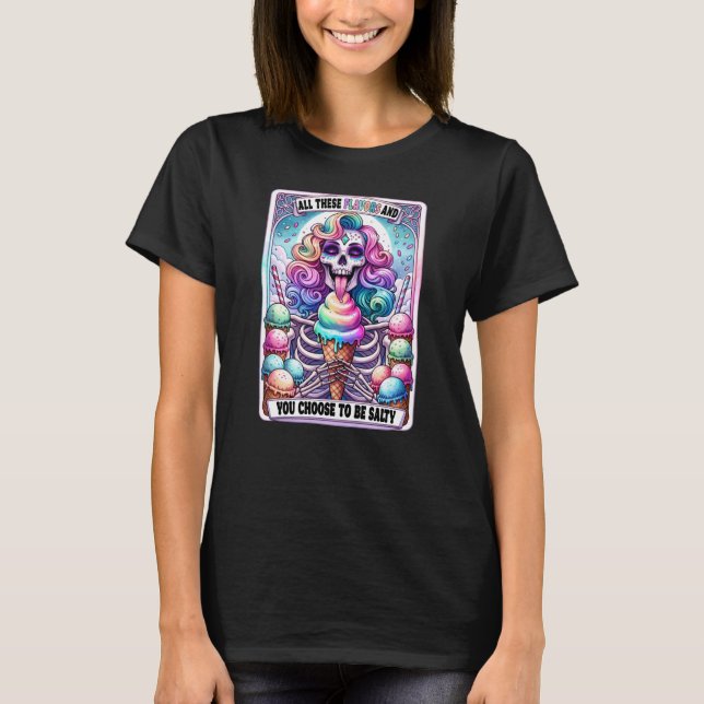 T-shirt Salt Crème glacée Squelette Carte Tarot Drôle (Devant)