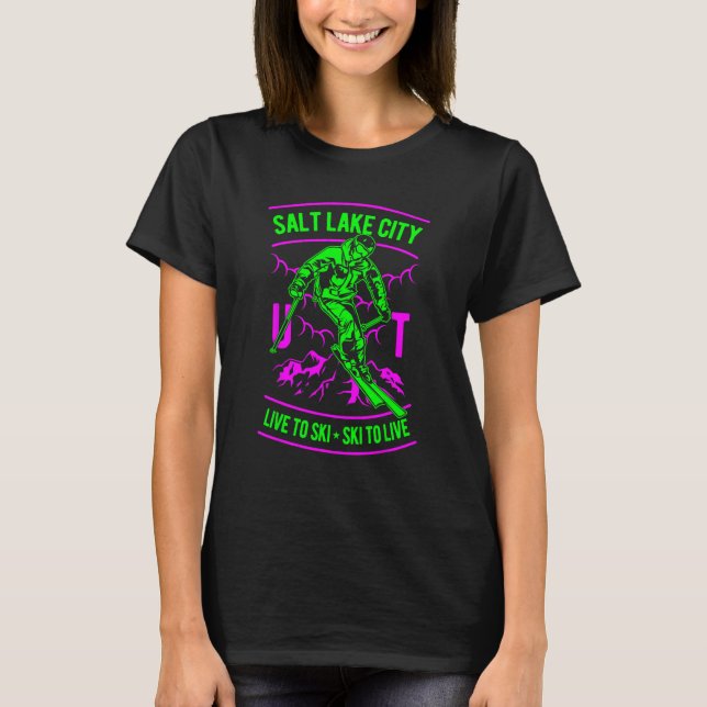 T-shirt Salt Lake City Utah Ski 4 (Devant)