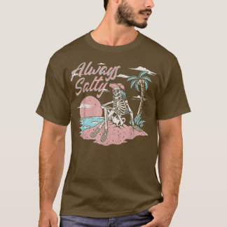 T-shirt Salty Funky Summer Skeleton Palm Tree 