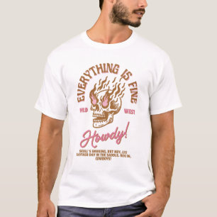 T-shirt Salut ! Graphique de crâne occidental sauvage