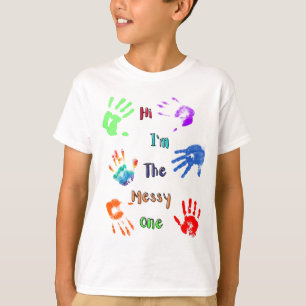 T-shirt Salut, je suis The Messy One - Paint Handprints