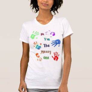 T-shirt Salut, je suis The Messy One - Paint Handprints
