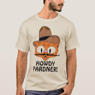 T-shirt SALUT L'AMI! Chat à Moustache de Dessin Animé Seño