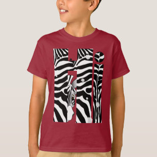 T-shirt "Salut" rayures noires/blanches de zèbre