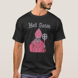 T-shirt Salut Satan Satanic Vintage Horreur Eglise Diable 