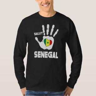 T-shirt Salut Sénégal avec le drapeau selégalais dans un a