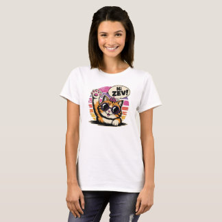 T-shirt Salut Zev Princesse Chat Drôle Rétro