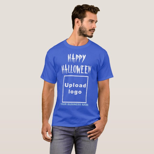T-shirt Salutation d'Halloween d'affaires sur Deep Royal B (Devant entier)