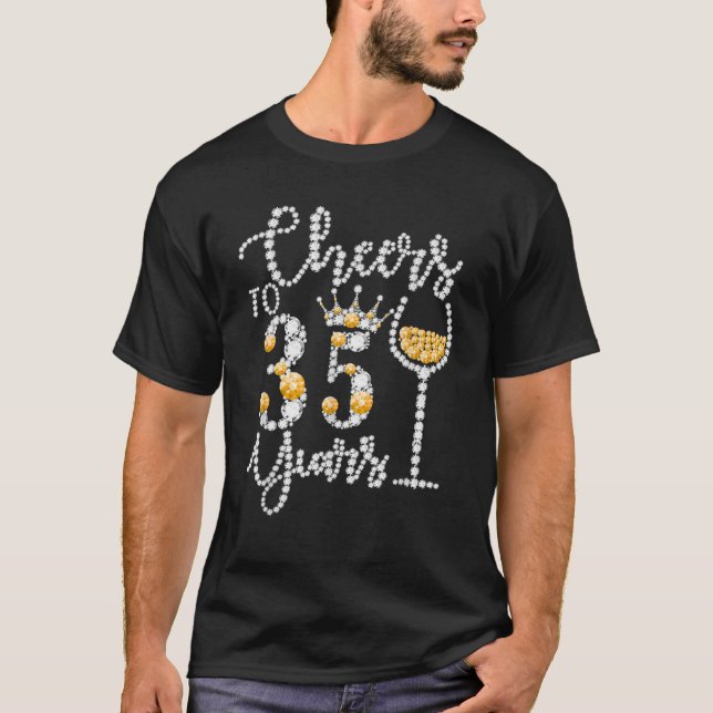 T-shirt Salutations À 35 Ans Joyeux 35E Anniversaire Reine (Devant)