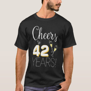 T-shirt Salutations À 42 Ans Marié Couple Champagne Annive
