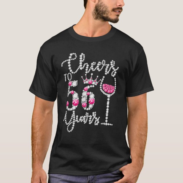 T-shirt Salutations À 56 Ans Joyeux 56E Anniversaire Reine (Devant)