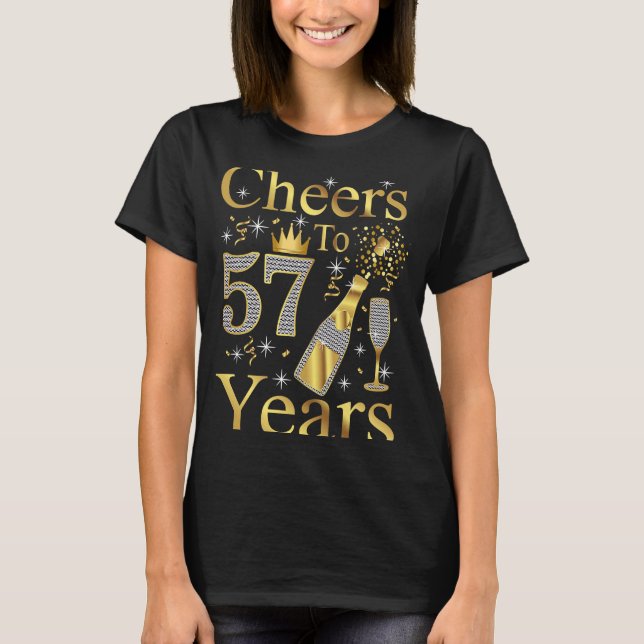 T-shirt Salutations à 57 Ans 1966 57e Anniversaire Champag (Devant)