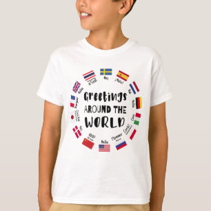 T-shirt Salutations autour du monde, Bonjour dans toutes l