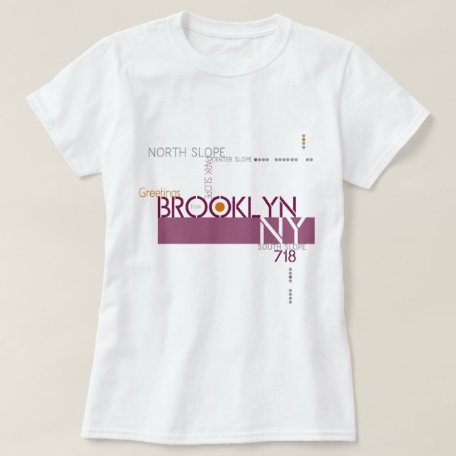T-shirt Salutations de pente de parc, Brooklyn (Design devant)