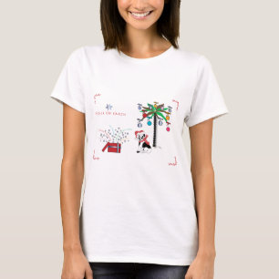 T-shirt Salutations de vacances, Palm Tree, Chien