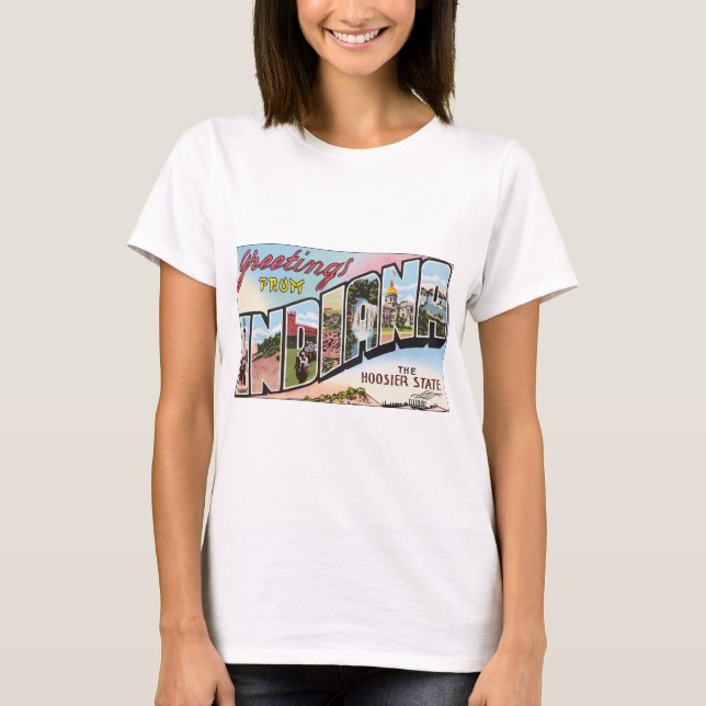 T-shirt Salutations d'Indiana l'état de Hoosier, cru (Devant)