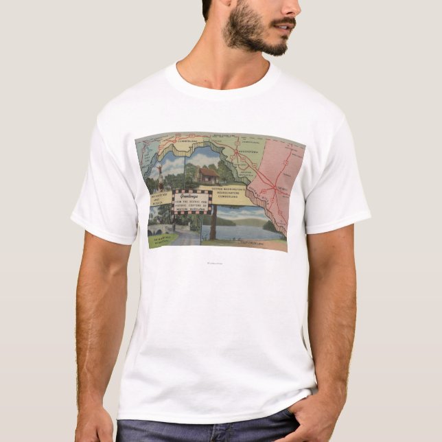 T-shirt Salutations du Maryland occidental (carte (Devant)