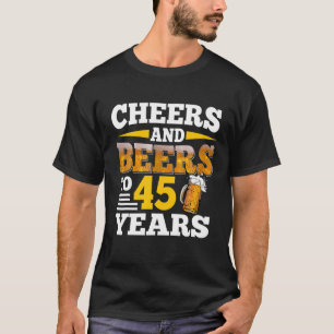 T-shirt Salutations Et Bières À 45 Ans Drôle 45E Anniversa