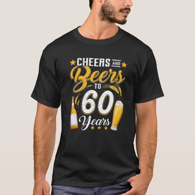 T-shirt Salutations Et Bières À 60 Ans Drôle 60E Anniversa (Devant)