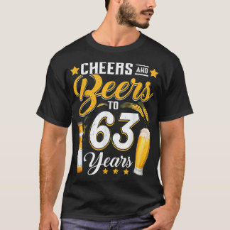 T-shirt Salutations Et Bières À 63 Ans Drôle 63E Anniversa