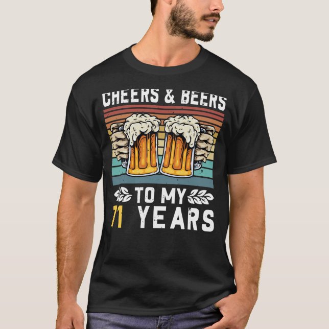 T-shirt Salutations Et Bières À Mes 71 Ans 71E Anniversair (Devant)