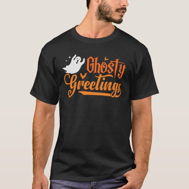T-shirt Salutations Ghoost Halloween Costume Fantôme T-shi (Devant)