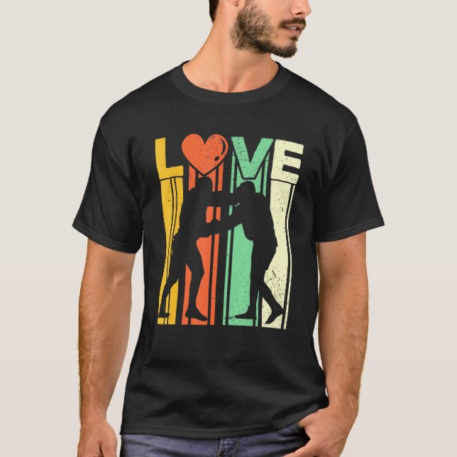 T-shirt Sambo judo Lutte Martial art LOVE style rétro (Devant)