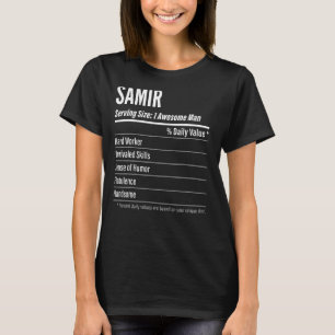 T-shirt Samir Taille du service Nutrition Étiquette Calori