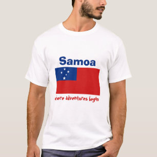 T-Shirt Samoa Drapeau + Carte + Texte