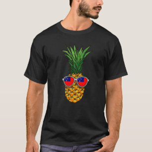 T-shirt Samoan Ananas Samoa Drapeau Lunettes de soleil Heu