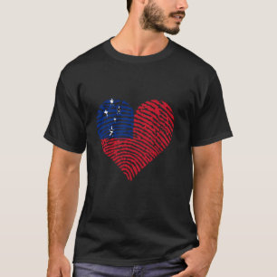 T-shirt Samoan Flag Heart Samoan Roots Samoa Samoan Pride