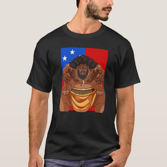 T-shirt Samoan Pride Polynésienne Haka Dance Samoa Drapeau (Devant)