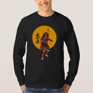 T-shirt Samouraï Armuré Rétro avec Katana