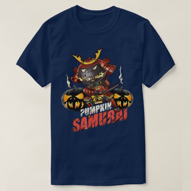 T-shirt samouraï citrouille, halloween démon japonais, gue (Design devant)