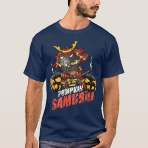 T-shirt samouraï citrouille, halloween démon japonais, gue