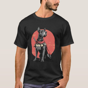 T-shirt Samouraï Grand Danois Chien Style Ukiyo-e Japonais