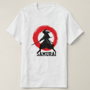 T-shirt Samouraï Guerrier Tee Minimal Rouge Cercle
