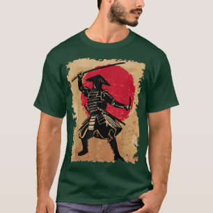 T-shirt Samouraï Japonais En Casquette Bushido Lever Solei