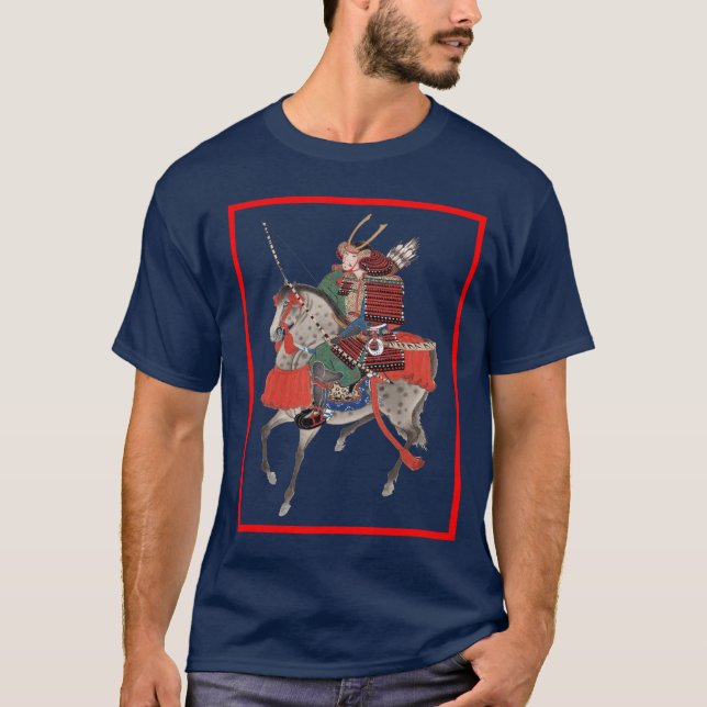 T-shirt samouraïs sur le dos de cheval (Devant)