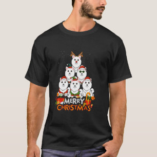 T-shirt Samoyé Joyeux sapin de Noël éclaire Chien X Chiens