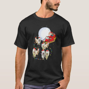 T-shirt Samoyé Noël Père Noël Sleigh Chien Noël Noël
