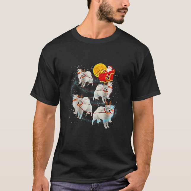 T-shirt Samoyé Reindeer Christmas T Lights Pyjama (Devant)
