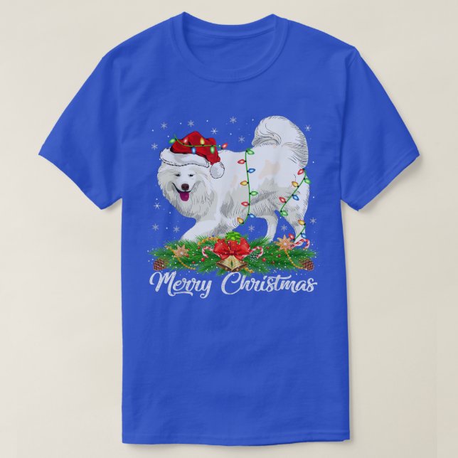 T-shirt Samoyed Amoureux des chiens Correspondant Santa Ha (Design devant)