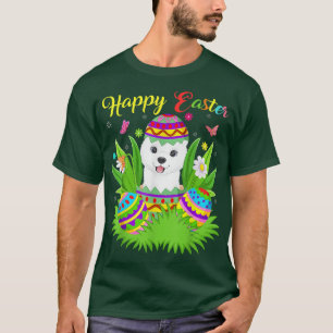 T-shirt Samoyed Amoureux des chiens Floral Oeuf de Pâques 