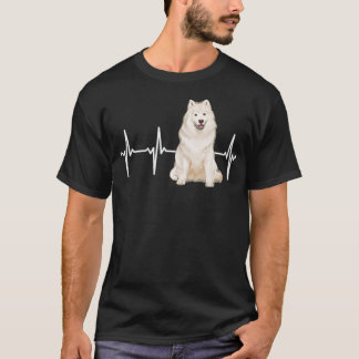 T-shirt Samoyed Amoureux des chiens Heartbeat