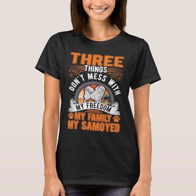 T-shirt Samoyed Freedom Family Samoyed (Devant)