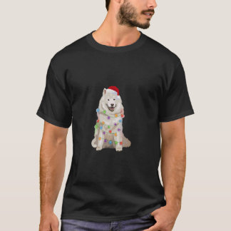 T-shirt Samoyed Noël Lumières Noël Amoureux des chiens Noë