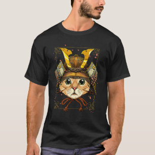 T-shirt Samurai Armure de chat Japonais Guerrier Bushido J